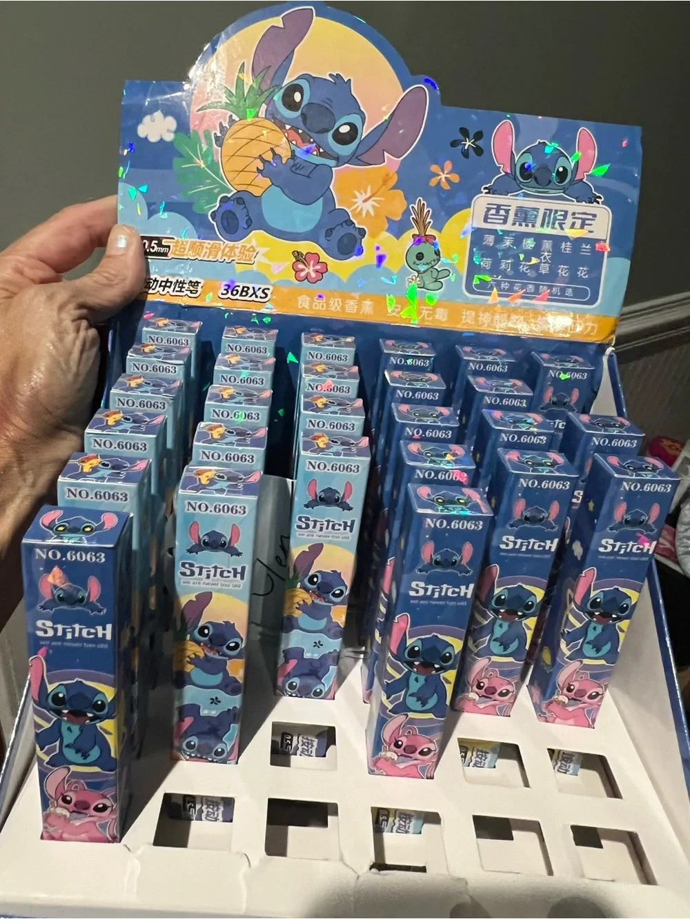 Stitch-Themed Kids Trading Card Display - Blue & Pink